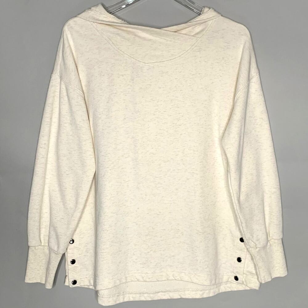 Anthropologie S Daily Practice Hooded Sweatshirt Beige Comfort Lounge *flaw